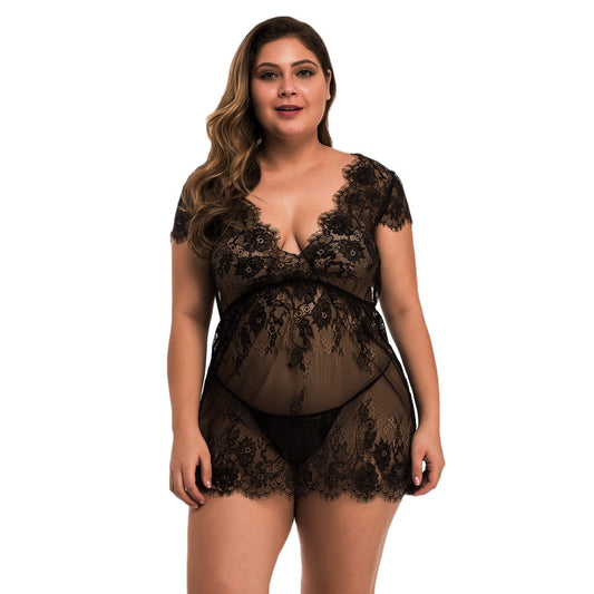 Large size close fitting doll women's Pajama mesh underwear
