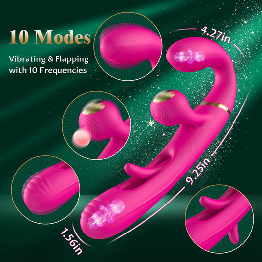 Wellness Device With 9 Rubbing 10 Flapping & 10 Vibrating Modes - Multi-Function Personal Massager
