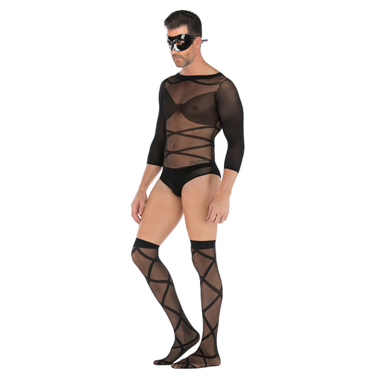 sleeved Tops Stockings One-piece Stockings Set, lbgt
