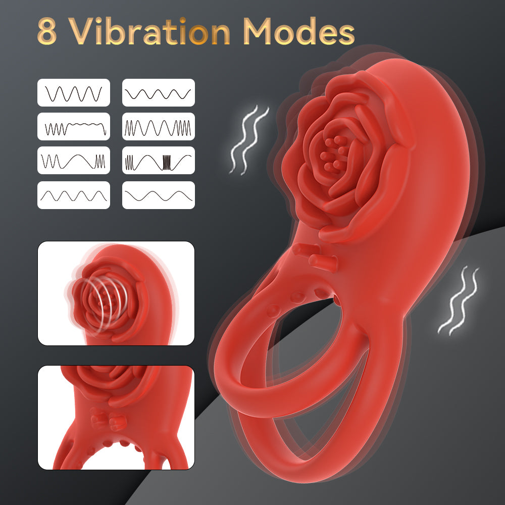 Wellness Ring For Couples - 2 In 1 Device With 8 Vibration Modes, Remote Control Personal Massager