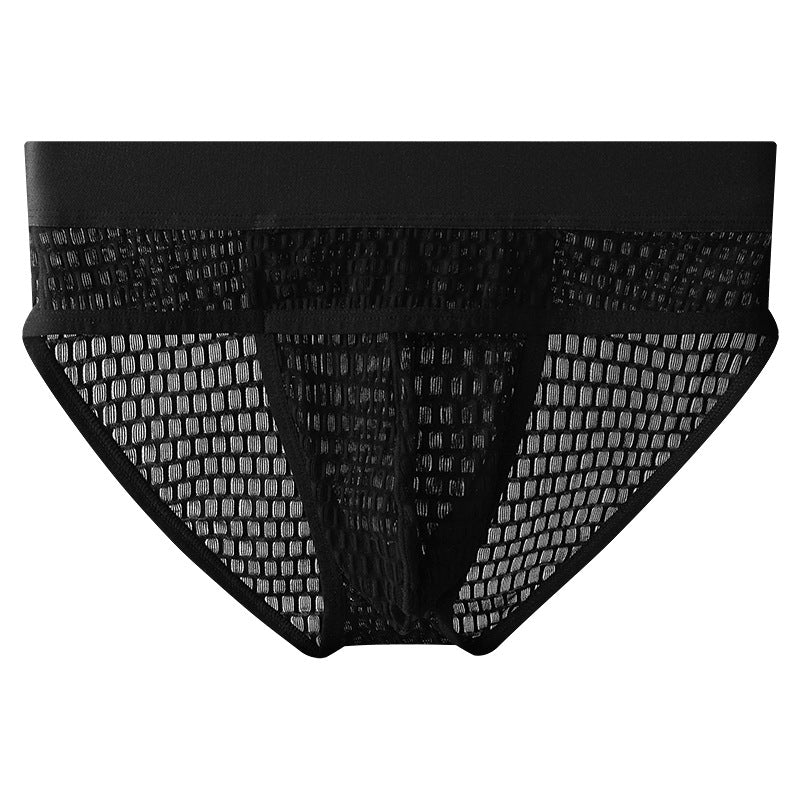 Men's Elegant Lace Briefs - Mid-Rise U Pouch Underwear
