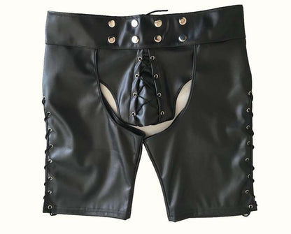 men's underwear, patent leather men's leggings, wild leather shorts