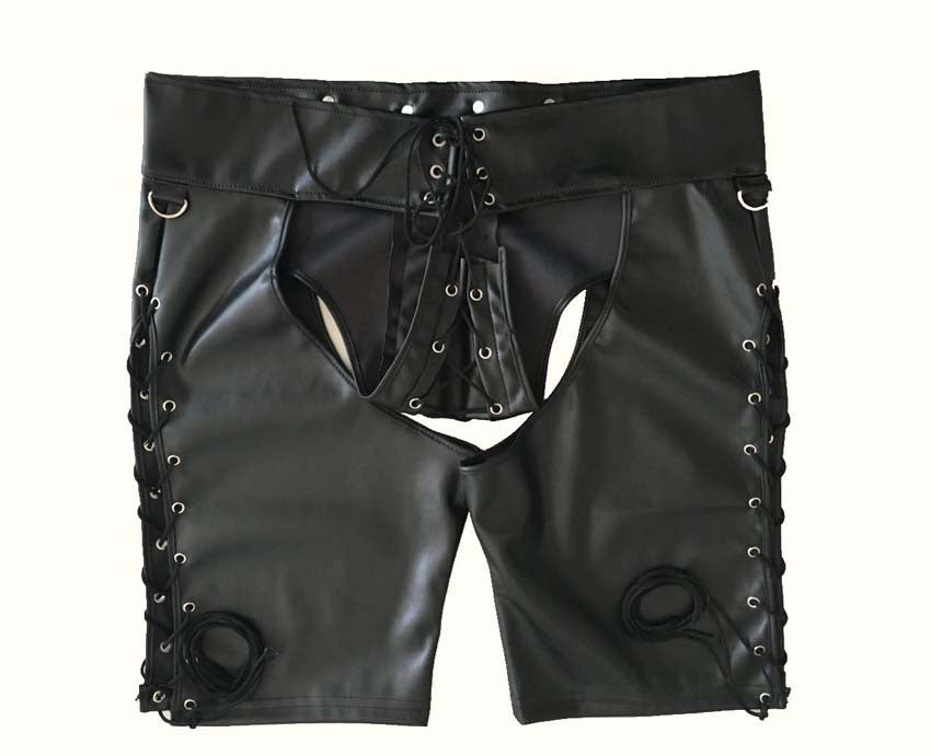 men's underwear, patent leather men's leggings, wild leather shorts