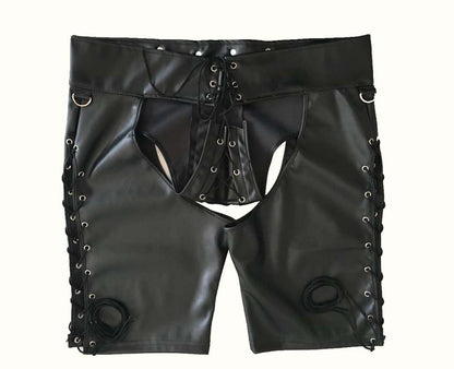 men's underwear, patent leather men's leggings, wild leather shorts