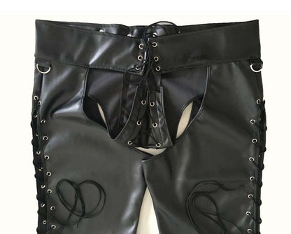 men's underwear, patent leather men's leggings, wild leather shorts