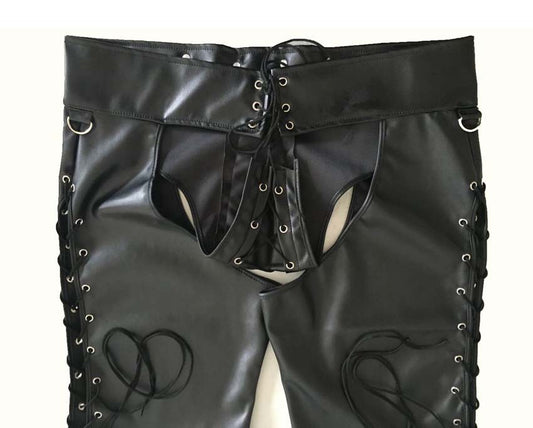 men's underwear, patent leather men's leggings, wild leather shorts