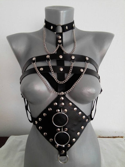 Couple Fantasy Exploration Set - Leather Bound Open Bra