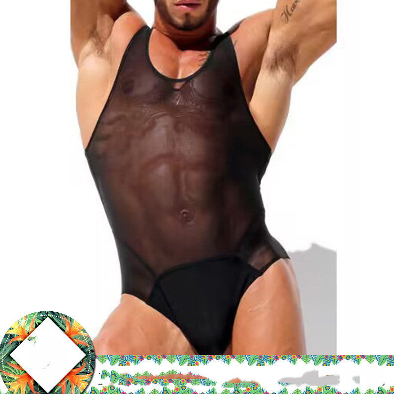 Men's Sheer Mesh Sports Fitness Beach Jumpsuit Men's Fierce Men's Elegant , couple experience
