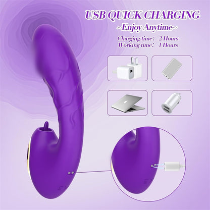 2 In 1 Wearable Wellness Device With 10 Licking & Powerful Vibration - Rechargeable Personal Massager