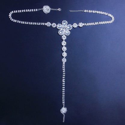 İntimate wellness,  Yellow Flower Rhinestone Underwear Body Chains Women's Stylish Beach Accessories Body