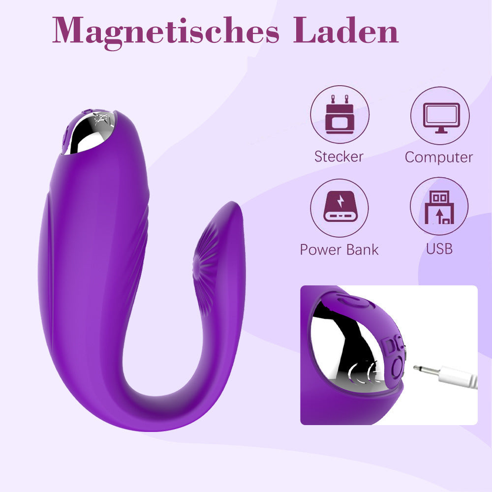 Small Portable U-Shaped Wellness Device With 10 Vibration Modes - Wearable Personal Massager