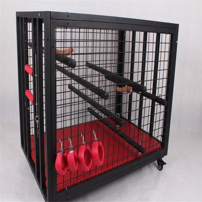 BDSM Roleplay Furniture - Metal Cage With Accessories