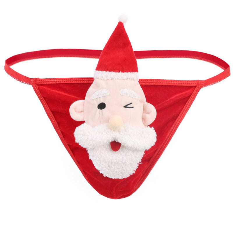 Men's Christmas Underwear elegant  Low Waist White Beard Doll