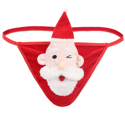 Men's Christmas Underwear elegant  Low Waist White Beard Doll