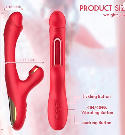 3-IN-1 Red Wellness Device With 7 Flapping & Vibrating Modes - Multi-Function Personal Massager