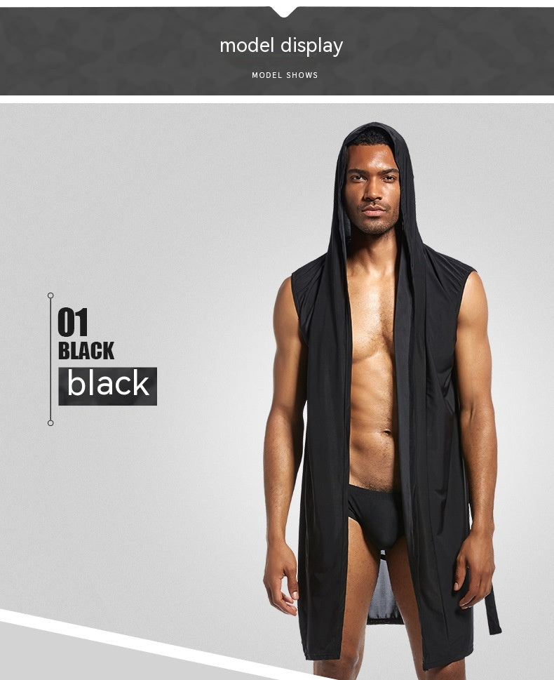 Men's Underwear Bathrobe Night-robe Soft Silk, İntimate wellness