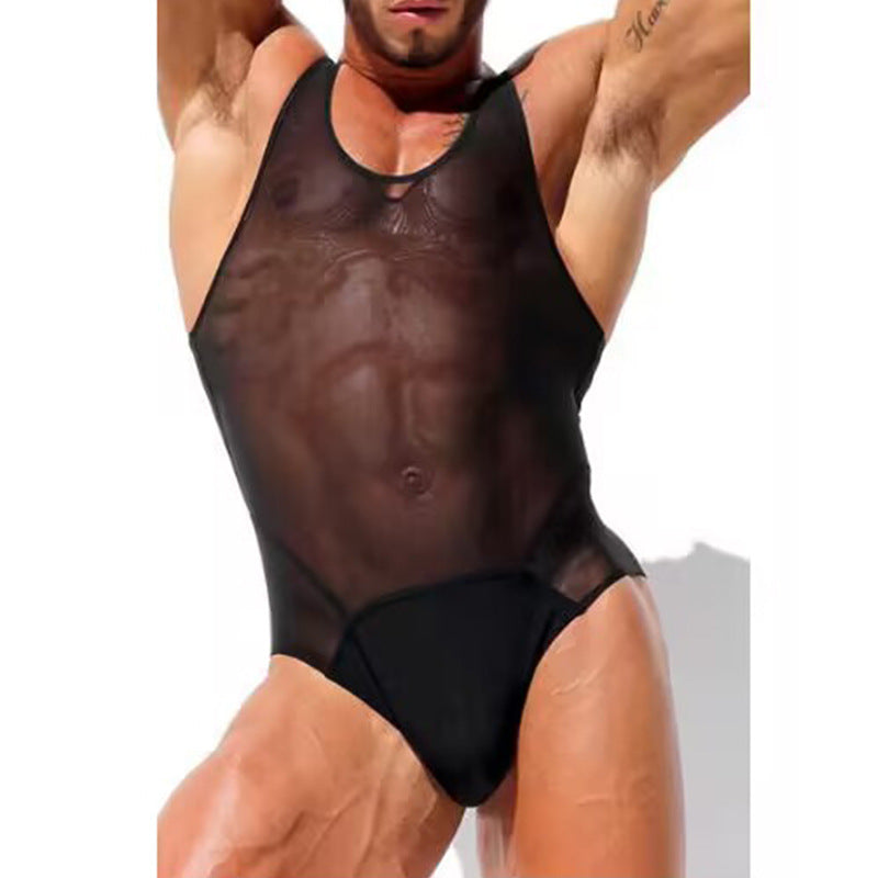 Men's Sheer Mesh Sports Fitness Beach Jumpsuit Men's Fierce Men's Elegant , couple experience