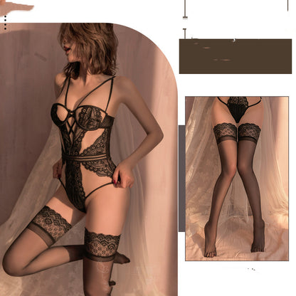 Lace Steel Ring Corset Lingerie Suit - Elegant Intimate Underwear