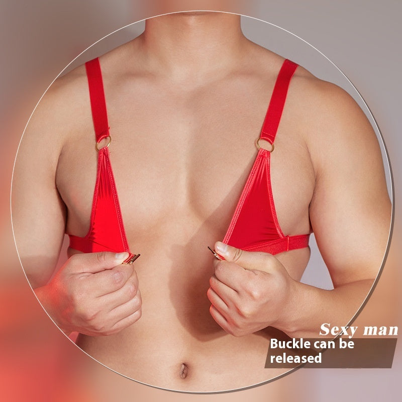 Men's Metal Ring Suspenders Three-Piece Suit - Elegant Underwear, LGBT Pride Collection