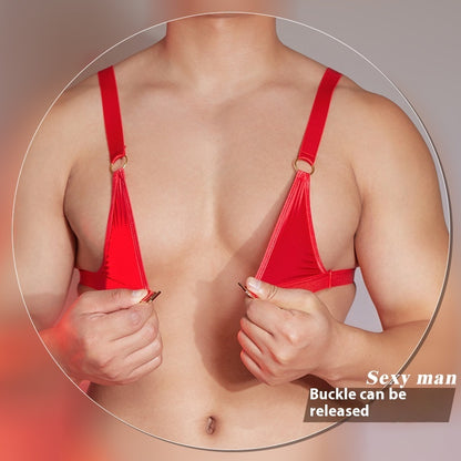 Men's Metal Ring Suspenders Three-Piece Suit - Elegant Underwear, LGBT Pride Collection