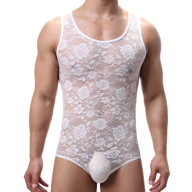 Men's Underwear One-piece Shapewear Lace Vest elegant , special , lingerie