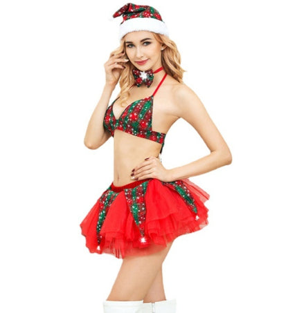 Christmas Dress Miniskirt Underwear Set. Role playing lingerie, Elegant , couple experience