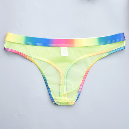 Men's Underwear See-through Dress Rainbow Edge  , lingerie