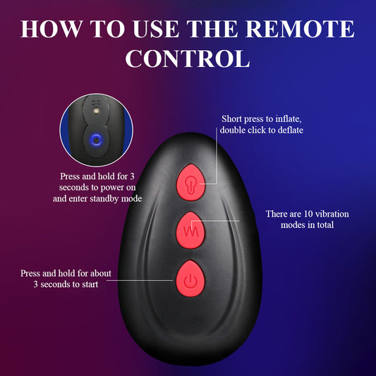 Wireless Remote Control Inflatable Vibrating Plug Electric