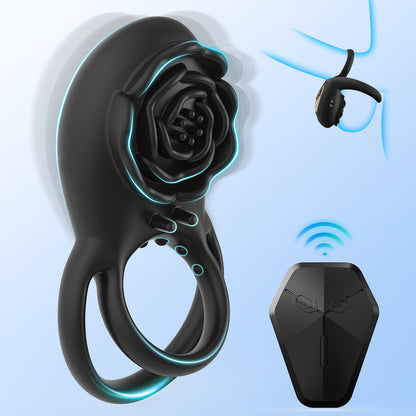 Wellness Ring For Couples - 2 In 1 Device With 8 Vibration Modes, Remote Control Personal Massager
