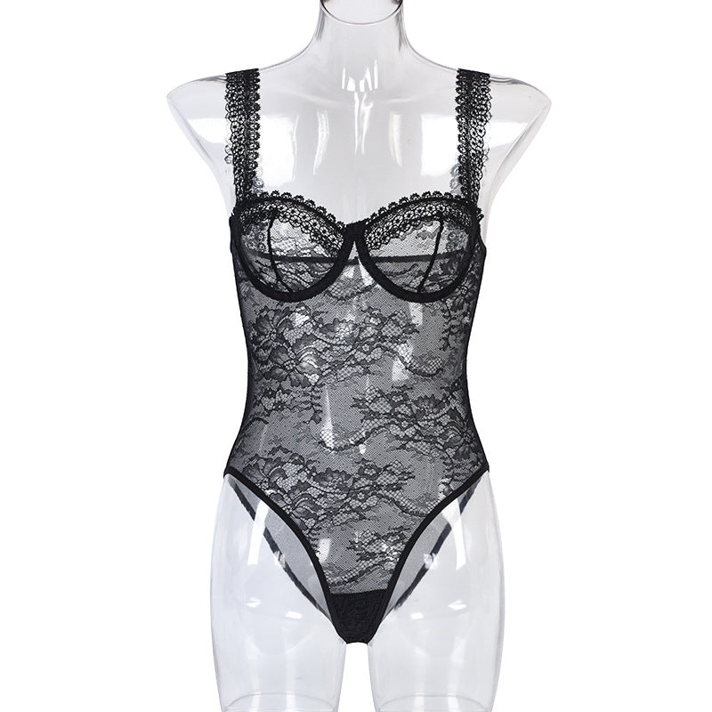 Women's One-piece ,  İntimate wellness Lace Flowers Comfortable Close-fitting