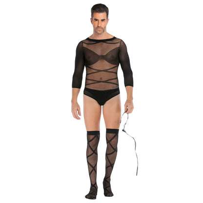 sleeved Tops Stockings One-piece Stockings Set, lbgt