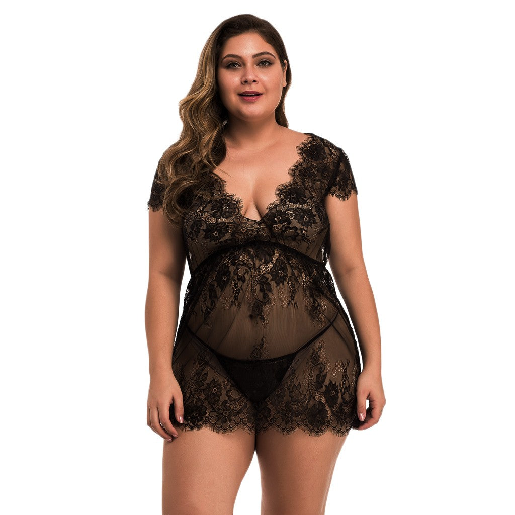 Large size close fitting doll women's Pajama mesh underwear
