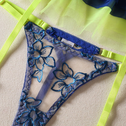 Three-piece Color Matching Mini Skirt Underwear Set