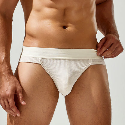 Fun Thin Rayon Men's Triangle Briefs Simple Solid Color, Elegant , couple experience