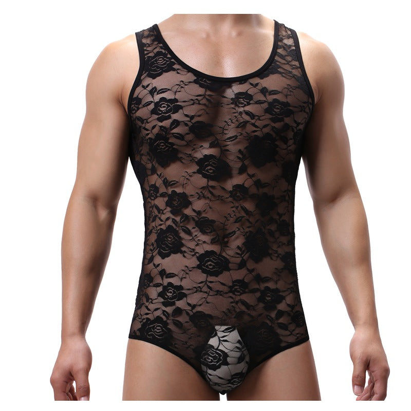 Men's Underwear One-piece Shapewear Lace Vest elegant , special , lingerie