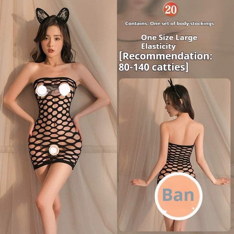 Lingerie Open-end Passion Transparent Sense Mesh Bodysuit