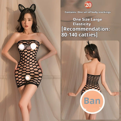 Lingerie Open-end Passion Transparent Sense Mesh Bodysuit
