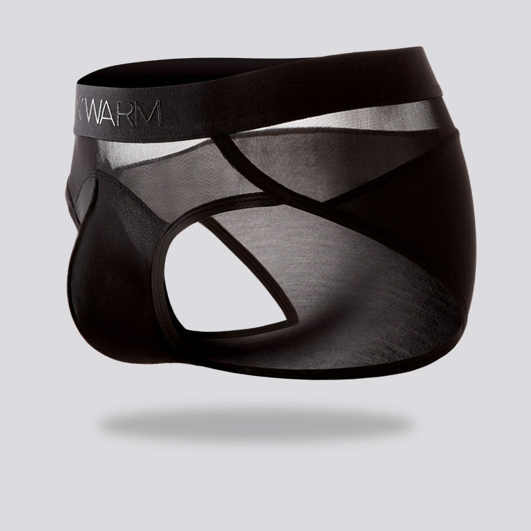 Silk Men's Triangle Underwear With Genuine Silk Crotch And Mesh