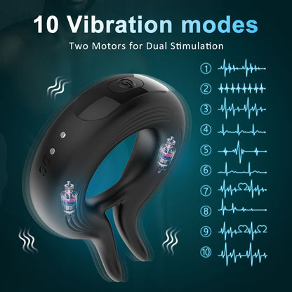 10 Frequency Magnetic Charging Wellness Ring - Silicone Personal Massager