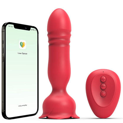 Rose Prostate Massager - APP Controlled Vibration & Retractable Wellness Device