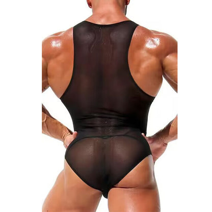 Men's Sheer Mesh Sports Fitness Beach Jumpsuit Men's Fierce Men's Elegant , couple experience
