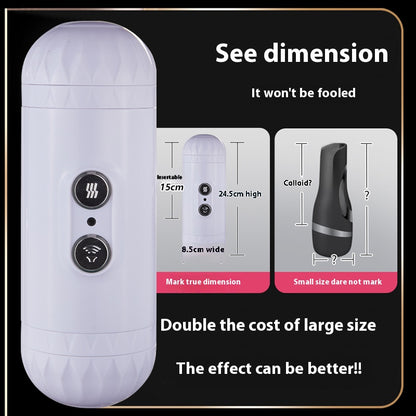 Wellness Cup For Men - Thrusting Device With 8 Gradual Modes, Realistic Textured Personal Massager