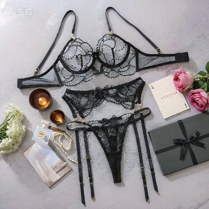 Ladies' Fashion Embroidered Lingerie Bra Elegant , couple experience