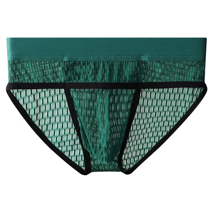 Men's Elegant Lace Briefs - Mid-Rise U Pouch Underwear