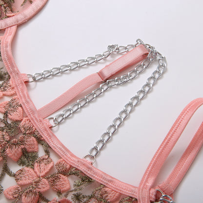 Elegant , couple experience special , lingerie  Lace Embroidery Metal