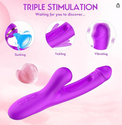3-IN-1 Red Wellness Device With 7 Flapping & Vibrating Modes - Multi-Function Personal Massager