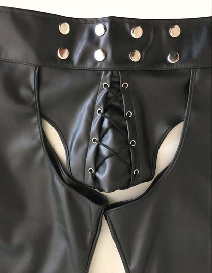 men's underwear, patent leather men's leggings, wild leather shorts