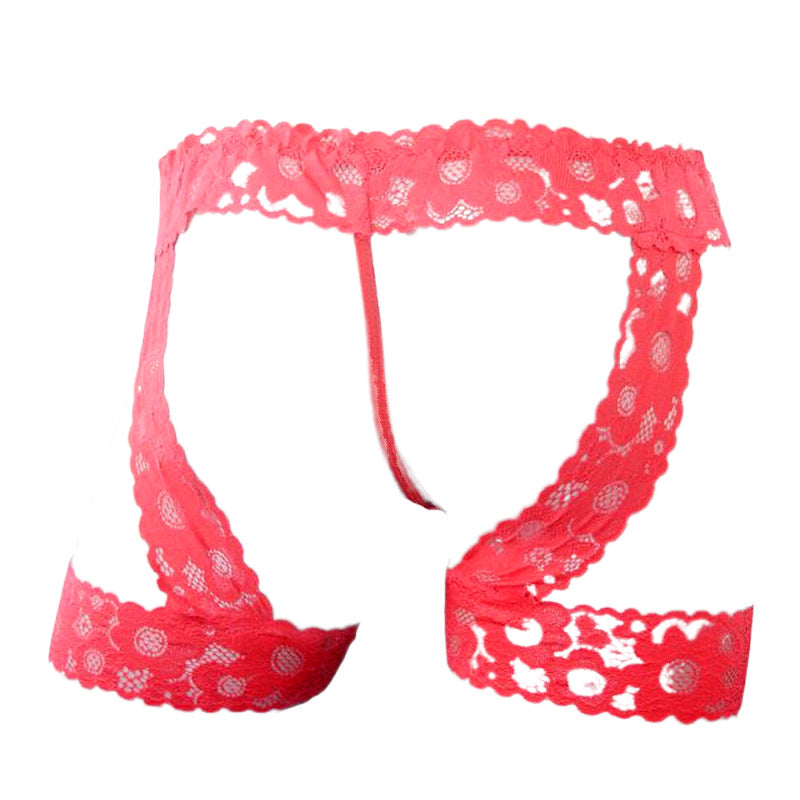 Men's Transparent Lace Underwear - Elegant Flat Leg Design, LGBT Pride Collection