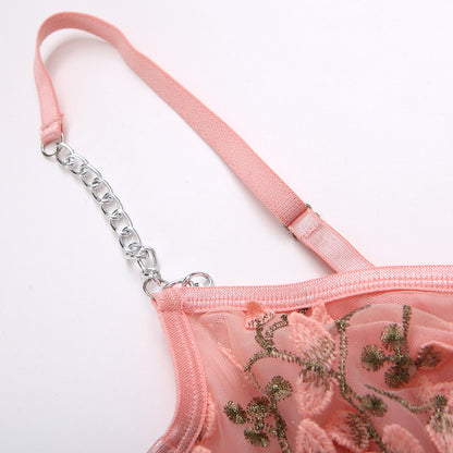 Elegant , couple experience special , lingerie  Lace Embroidery Metal