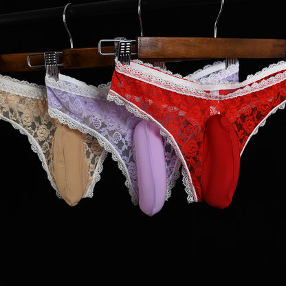 Men's Lace Triangle Underwear - Elegant Couple Intimate Wear Collection
